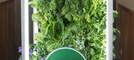Hydroponic food tower featuring the Green Tourism Bronze Award at The Queen in Bellefonte