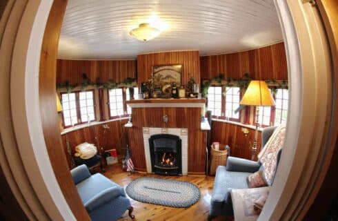 View of the turret in The Governor's Suite at The Queen, A Victorian Bed and Breakfast. Pet friendly, family friendly.
