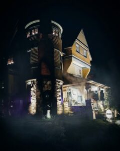 The Queen haunted bed and breakfast at night